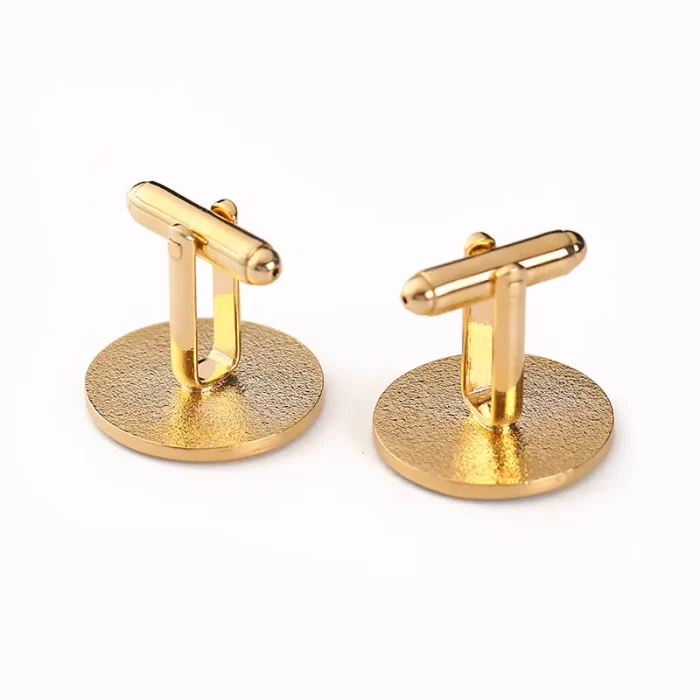 Boutons de manchette en métal émaillé plaqué or pour hommes