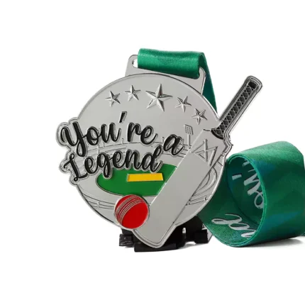 Soft Enamel Silver Medal in Cricket Match