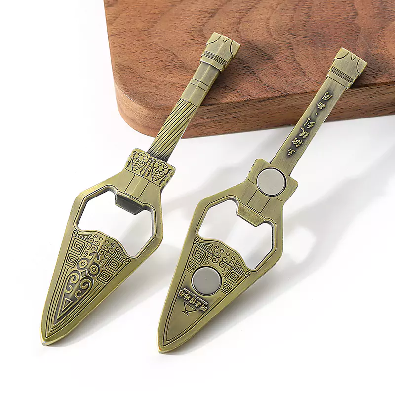 Imán de nevera abrebotellas de bronce verde