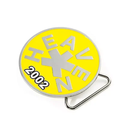 Weiche Emaille Club-Logo mit Porträt doppelseitige kreisförmige Gürtelschnalle