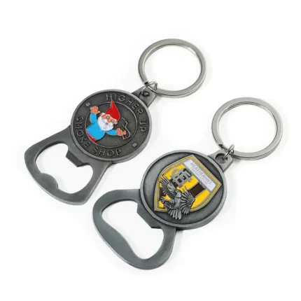 3406-3-Metallo Portachiavi apribottiglie smaltato personalizzato